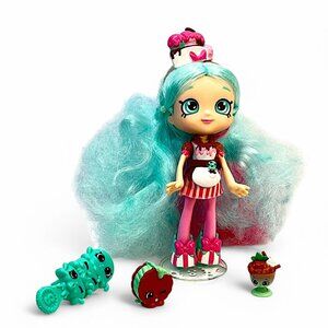 Shopkins Shoppies Chief Club Peppa-Mint Doll 5" Tall Blue Green Pink